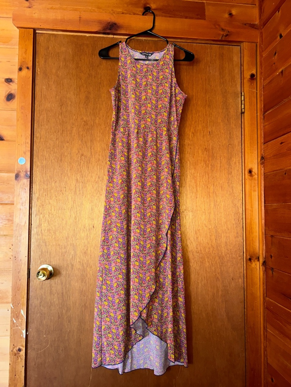 Toad&Co Pink Floral Sleeveless Maxi with Ruffle Wrap